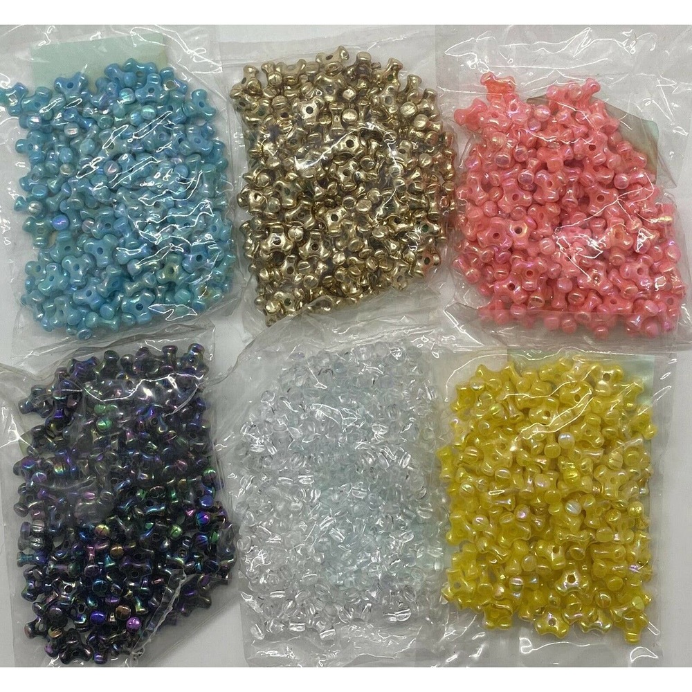 144 Gems 10MM TRI Propeller Beads blk,pink,yell,teal or clear 1 Bag - Picture 11 of 12